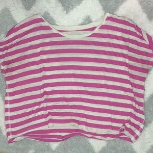 Pink striped crop top
